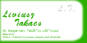 liviusz takacs business card